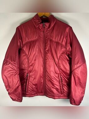 LL Bean Women’s Weather Challenger Puffer Jacket PrimaLoft Red Size XL EUC
